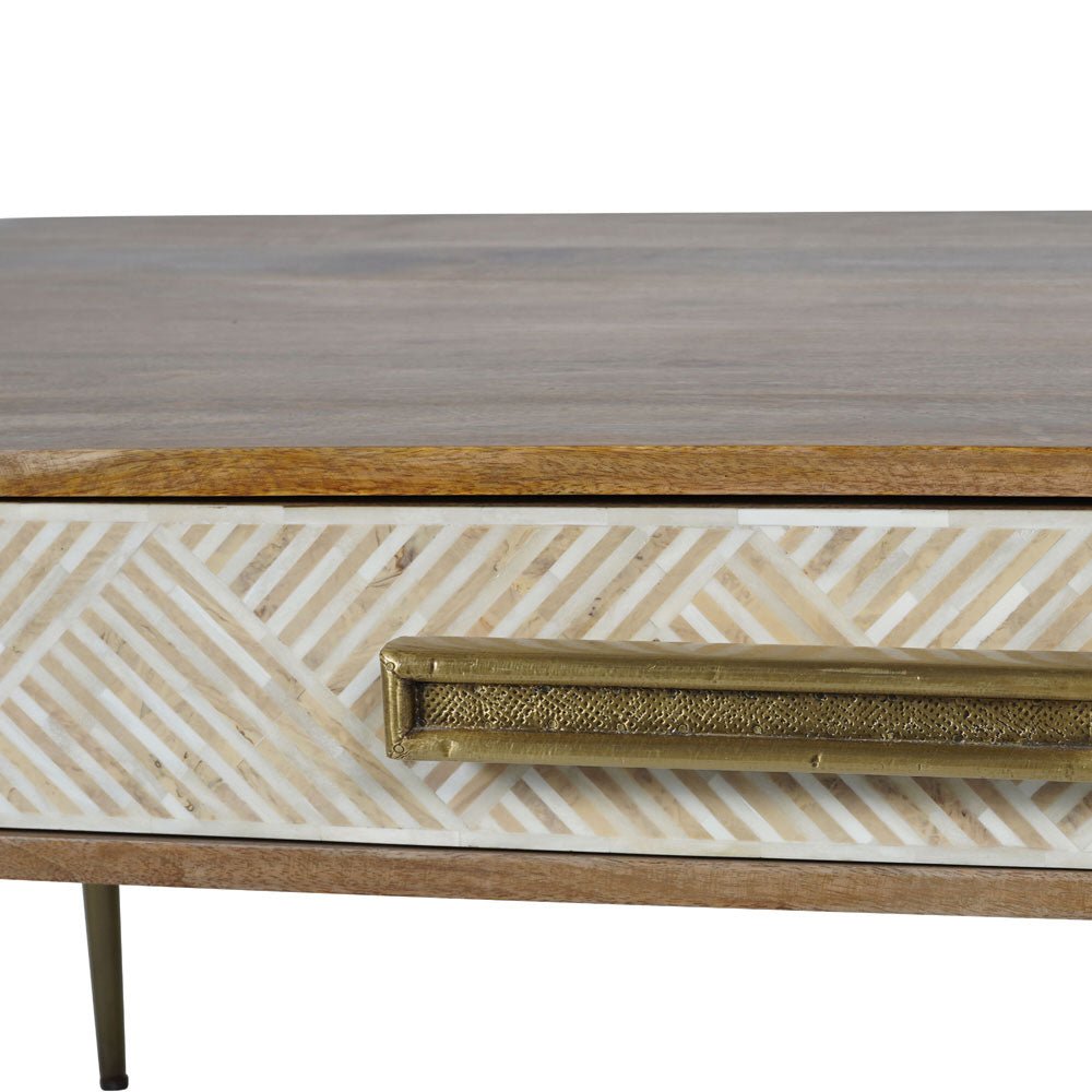 Leighton Bone and Mango Wood Coffee Table Nicholas John Interiors