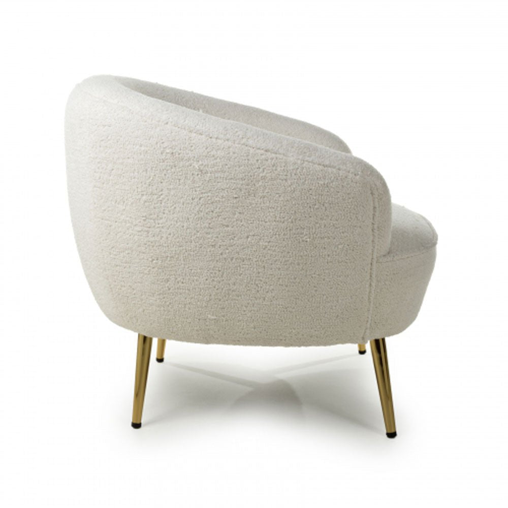 Lucia Boucle Vanilla White Tub Chair Nicholas John Interiors