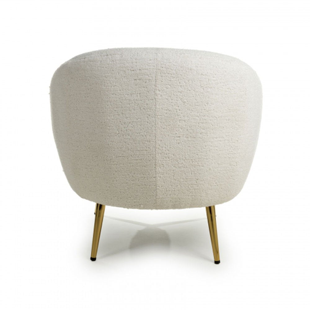 Lucia Boucle Vanilla White Tub Chair Nicholas John Interiors