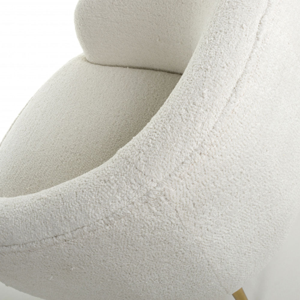 Lucia Boucle Vanilla White Tub Chair Nicholas John Interiors