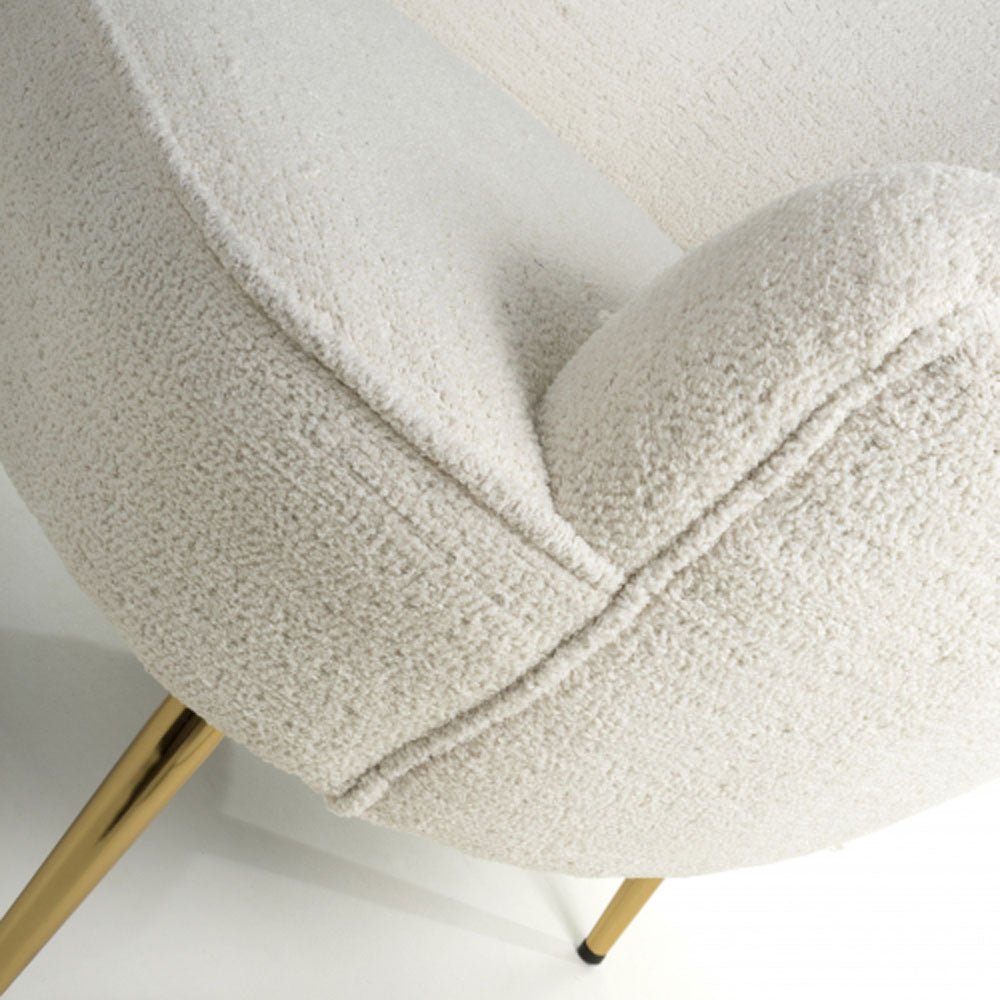 Lucia Boucle Vanilla White Tub Chair Nicholas John Interiors