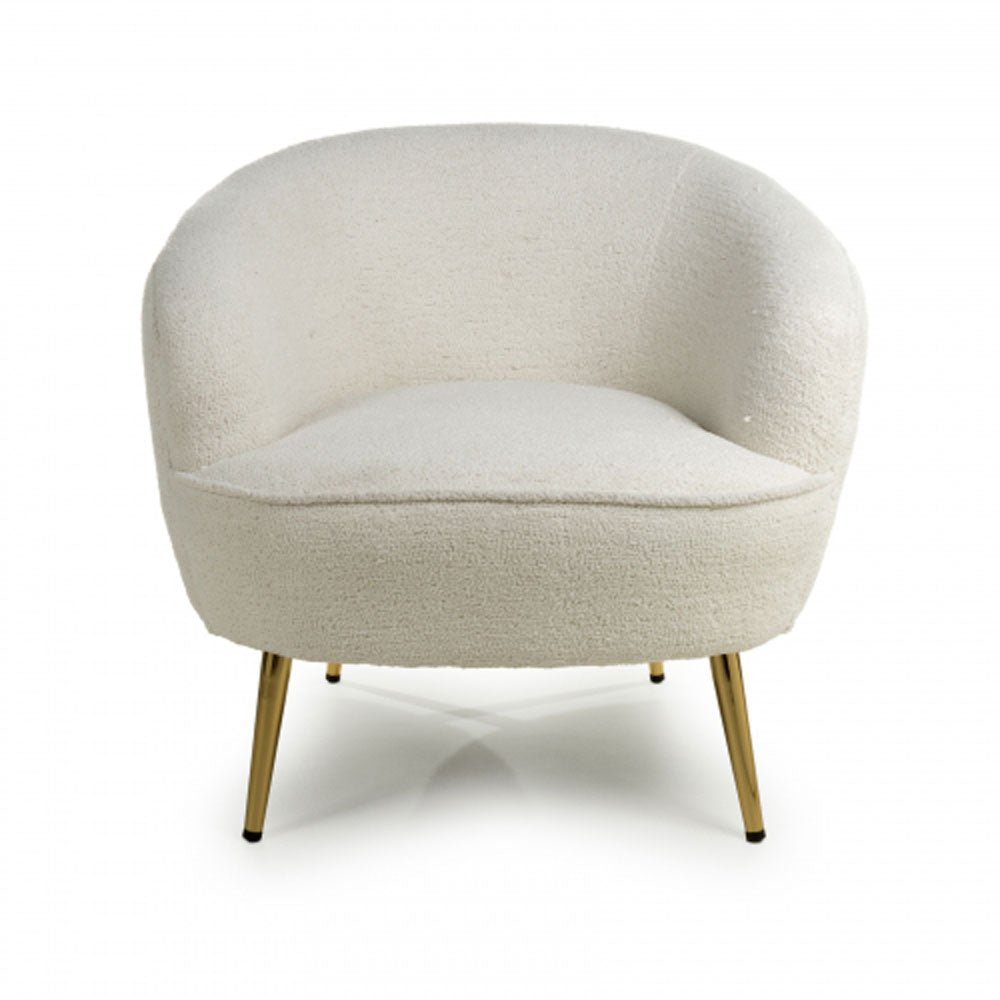 Lucia Boucle Vanilla White Tub Chair Nicholas John Interiors