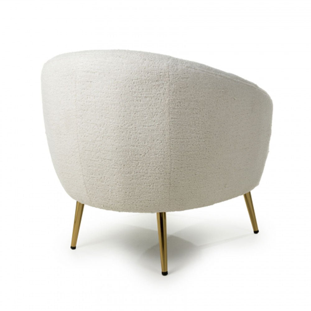 Lucia Boucle Vanilla White Tub Chair Nicholas John Interiors