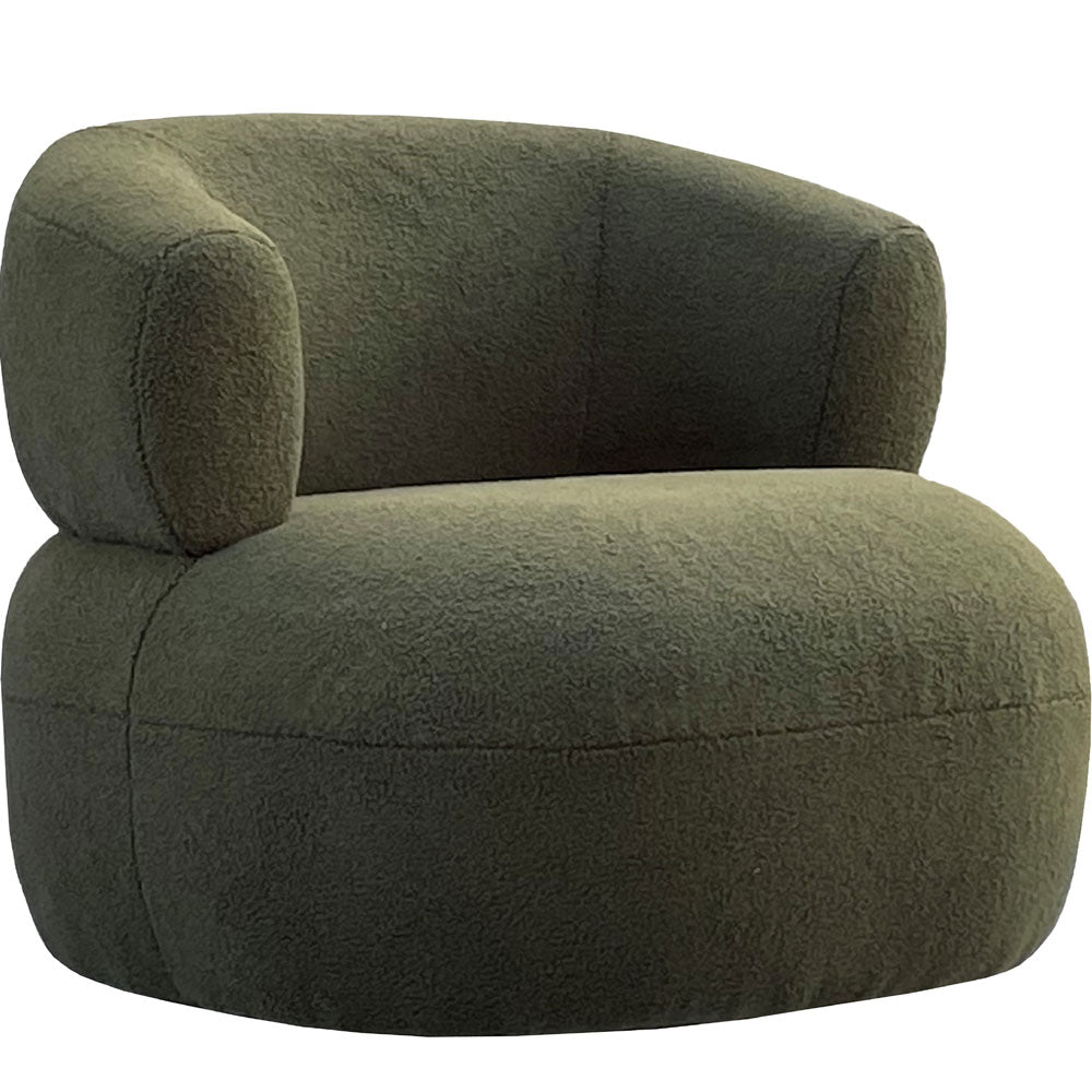 Luka Occasional Chair in Boucle Hunter Green Nicholas John Interiors