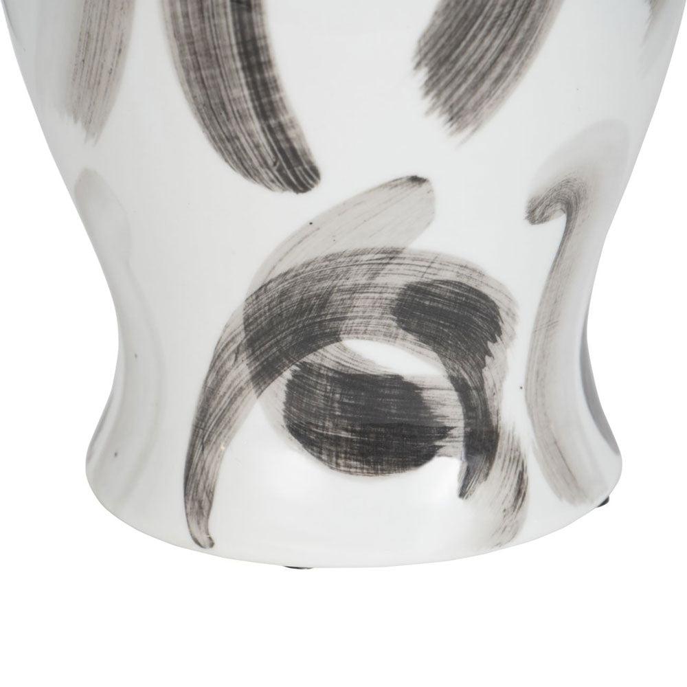 Mabel Monochrome Brush Swirl Small Ginger Jar Nicholas John Interiors