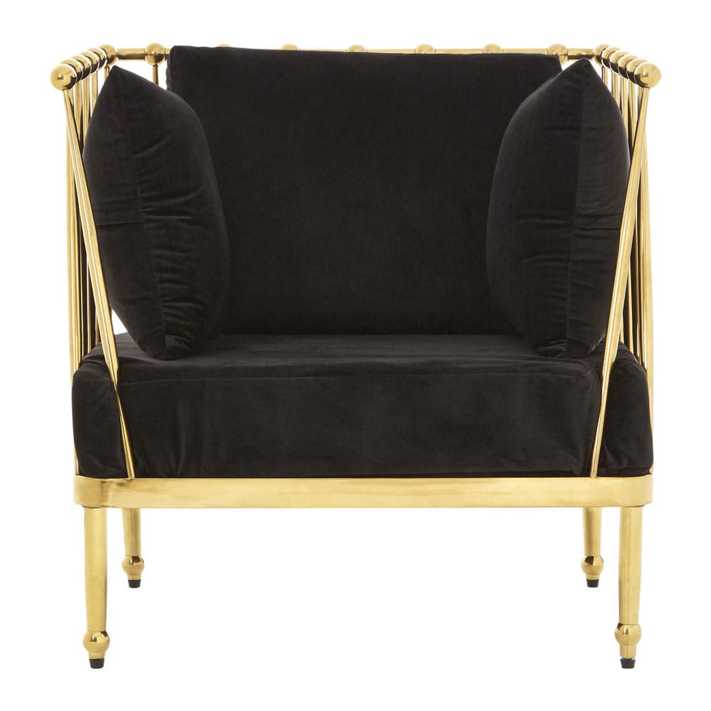 Nala Chair with Gold Finish Tapered Arms Nicholas John Interiors