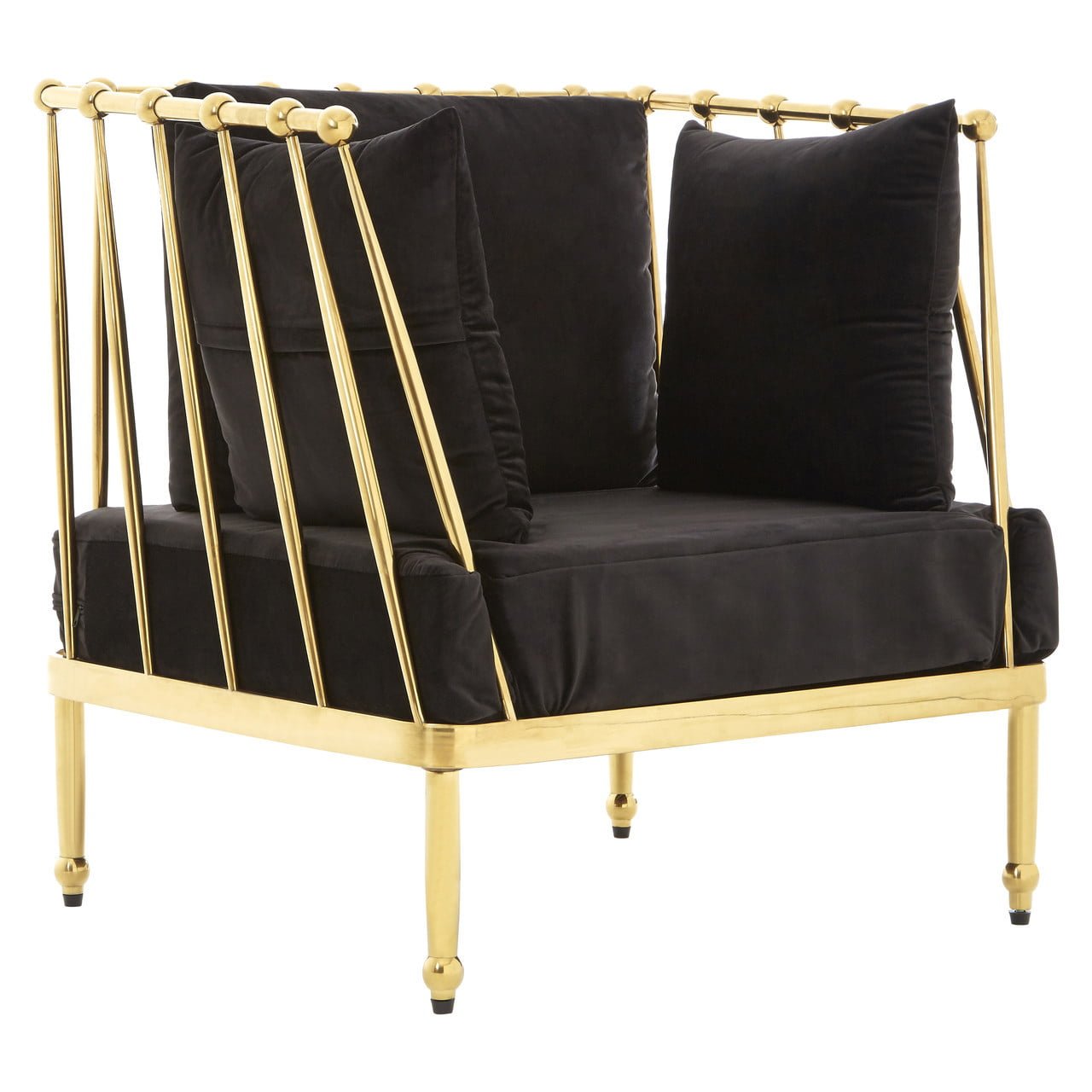 Nala Chair with Gold Finish Tapered Arms Nicholas John Interiors