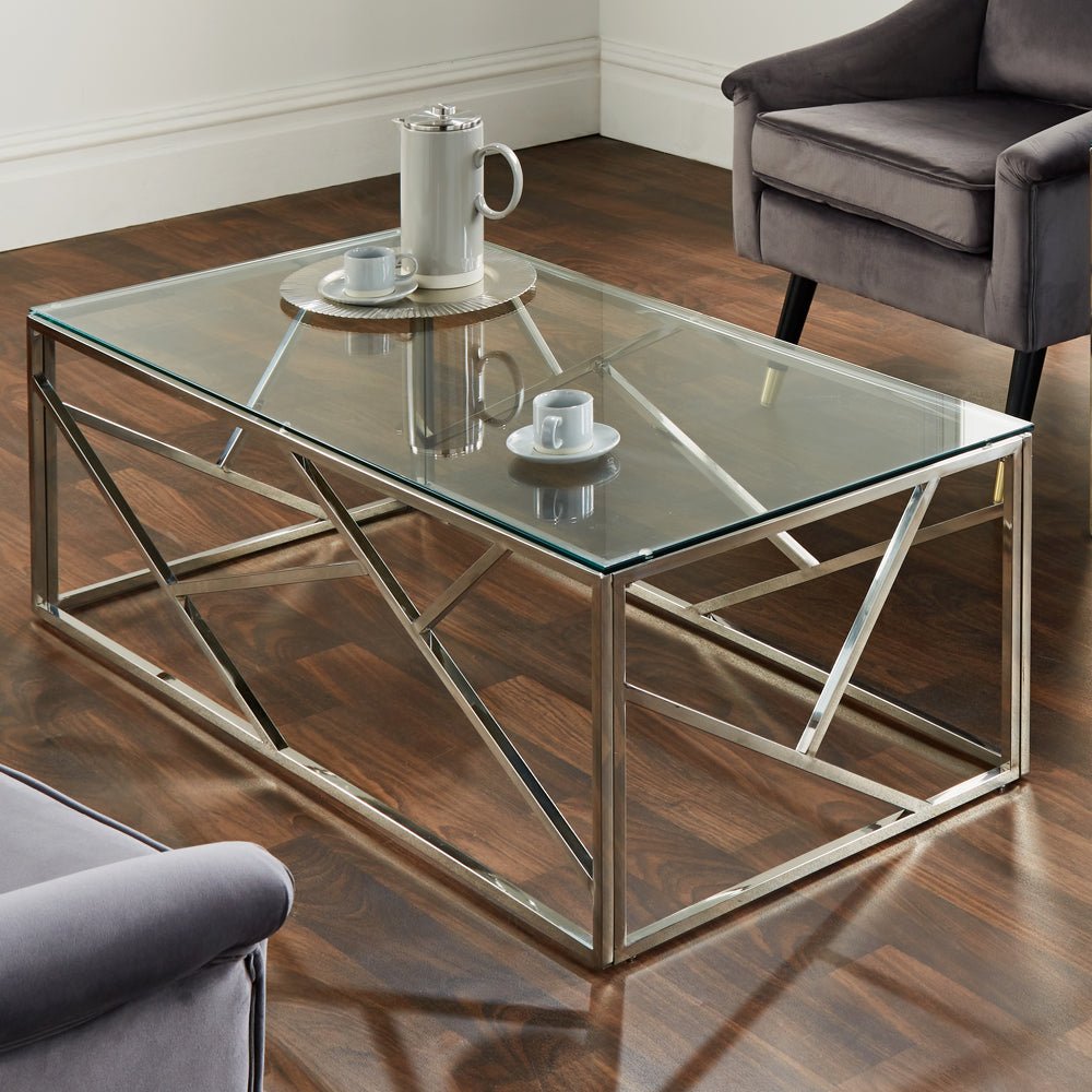 Native Home Geometric Silver Coffee Table Nicholas John Interiors