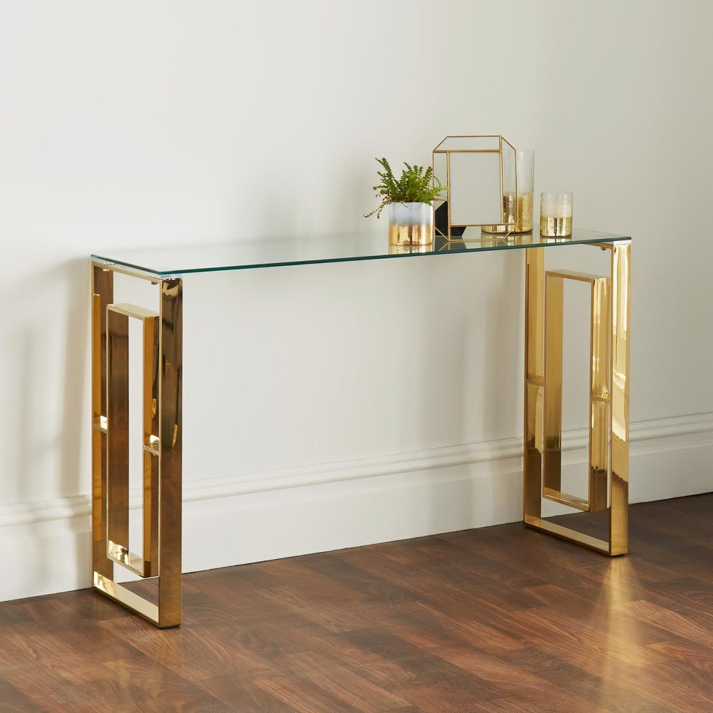 Native Home Milano Gold Console Table Nicholas John Interiors