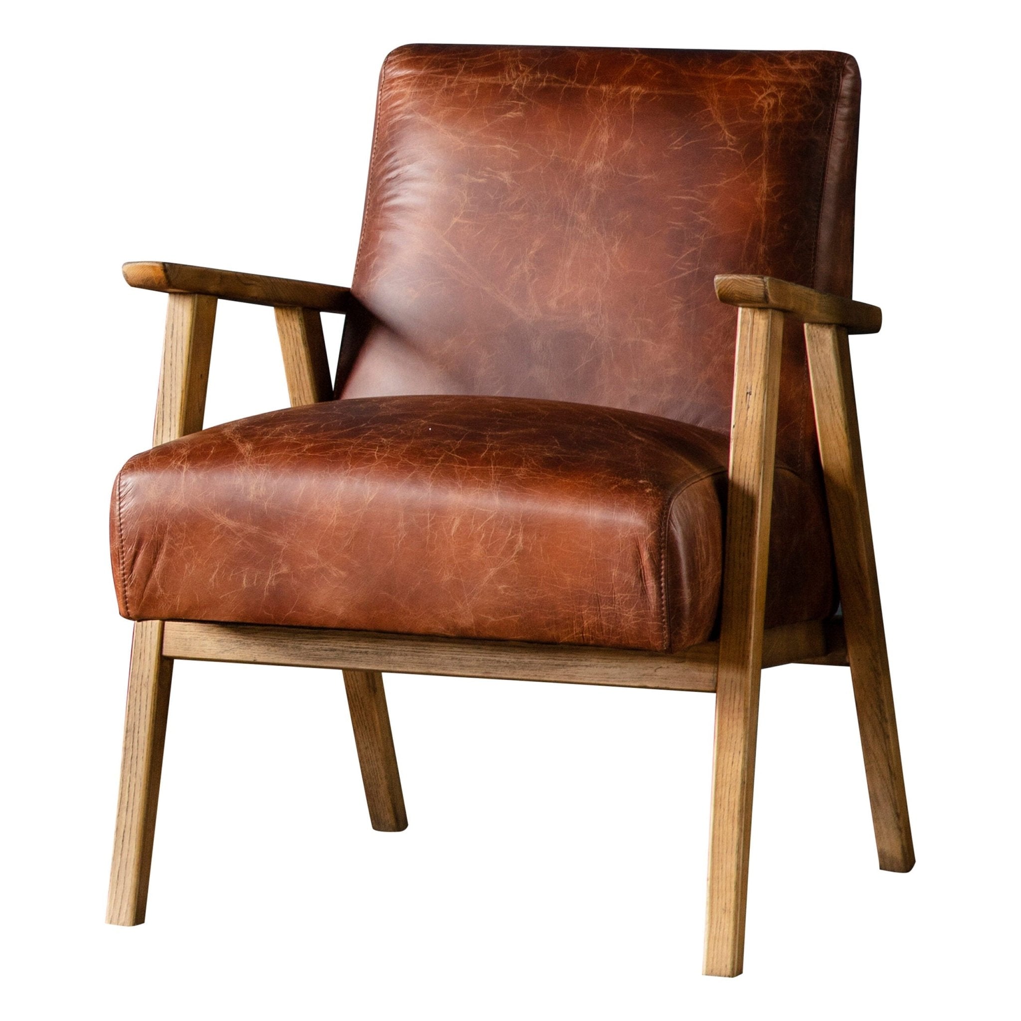 Noland Vintage Brown Armchair Nicholas John Interiors