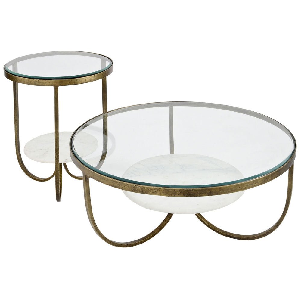 Nolina White Marble And Antique Gold Iron Side Table Nicholas John Interiors