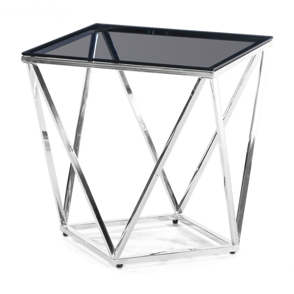 Pirlo Black Glass Side Table Nicholas John Interiors