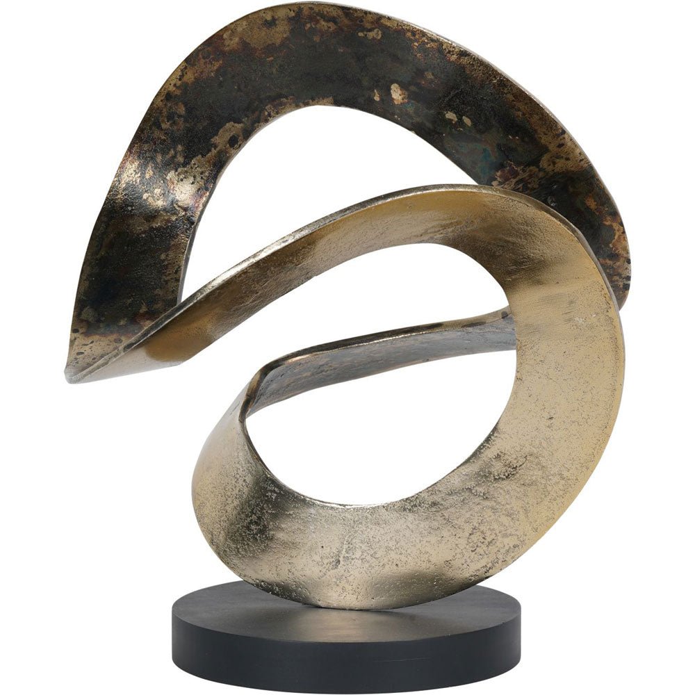 Ribbon Knot Sculpture on Black Wooden Base Nicholas John Interiors