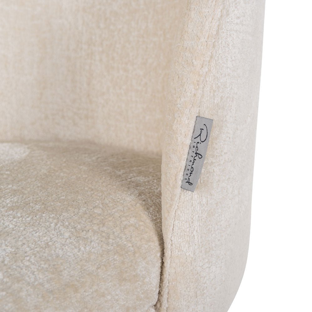 Richmond Interiors Alicia Chair in White Chenille Nicholas John Interiors