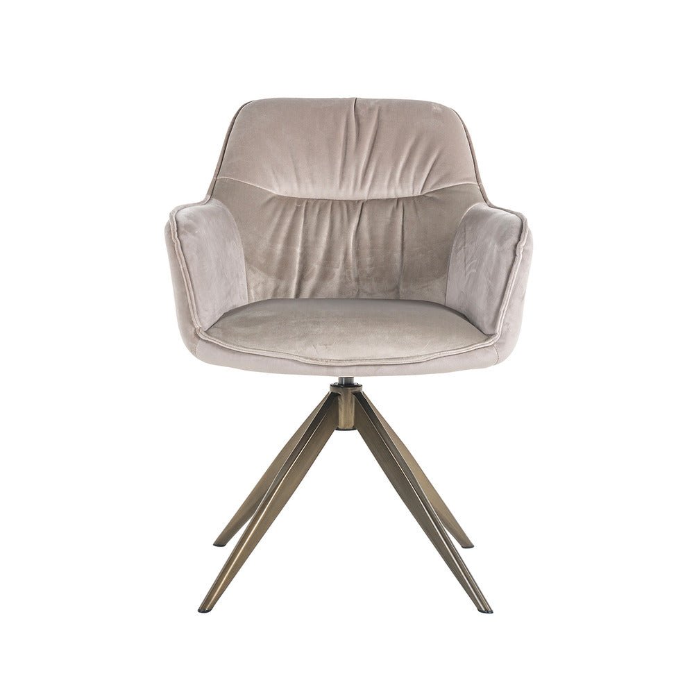 Richmond Interiors Aline Swivel Chair in Khaki Chenille Velvet Nicholas John Interiors