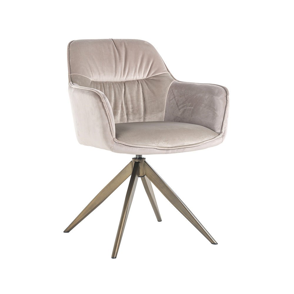 Richmond Interiors Aline Swivel Chair in Khaki Chenille Velvet Nicholas John Interiors