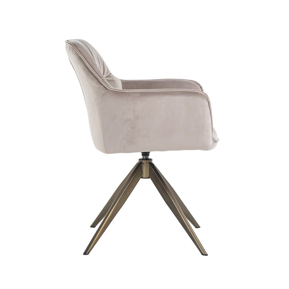 Richmond Interiors Aline Swivel Chair in Khaki Chenille Velvet Nicholas John Interiors