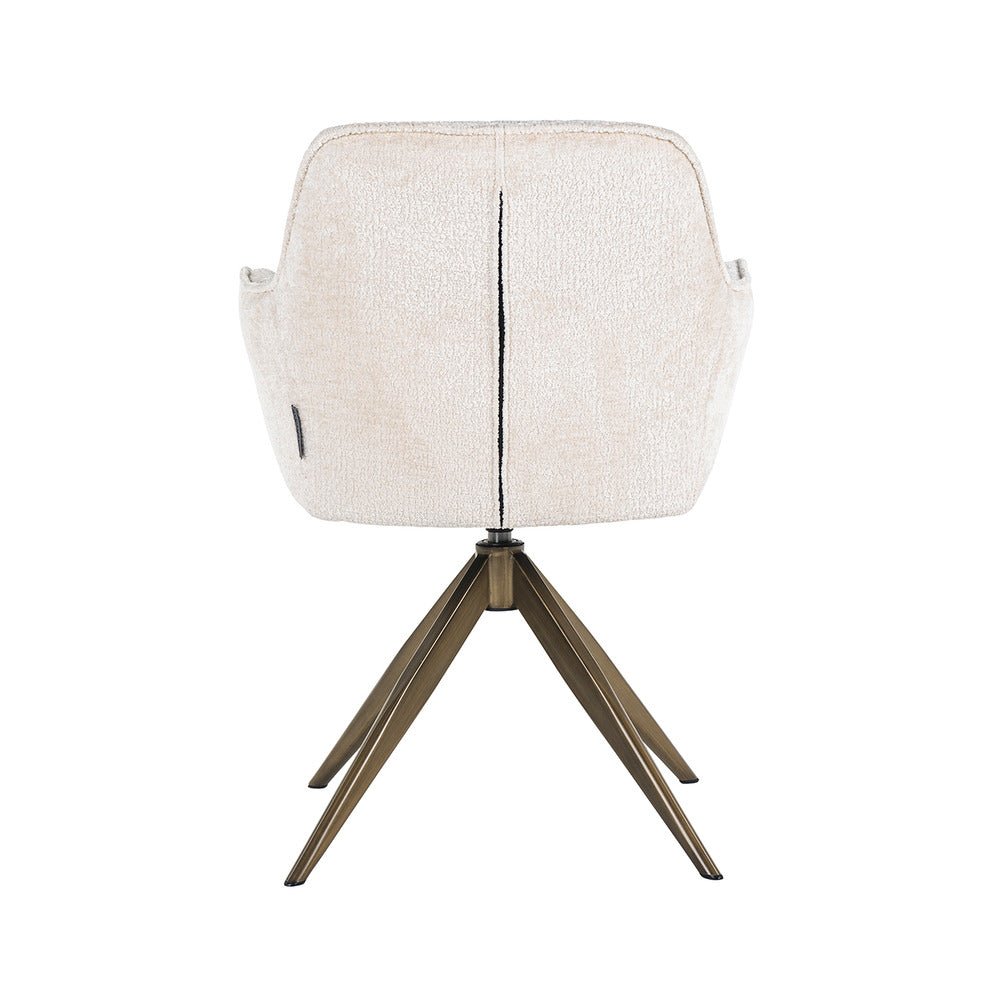 Richmond Interiors Aline Swivel Chair in White Chenille Velvet Nicholas John Interiors