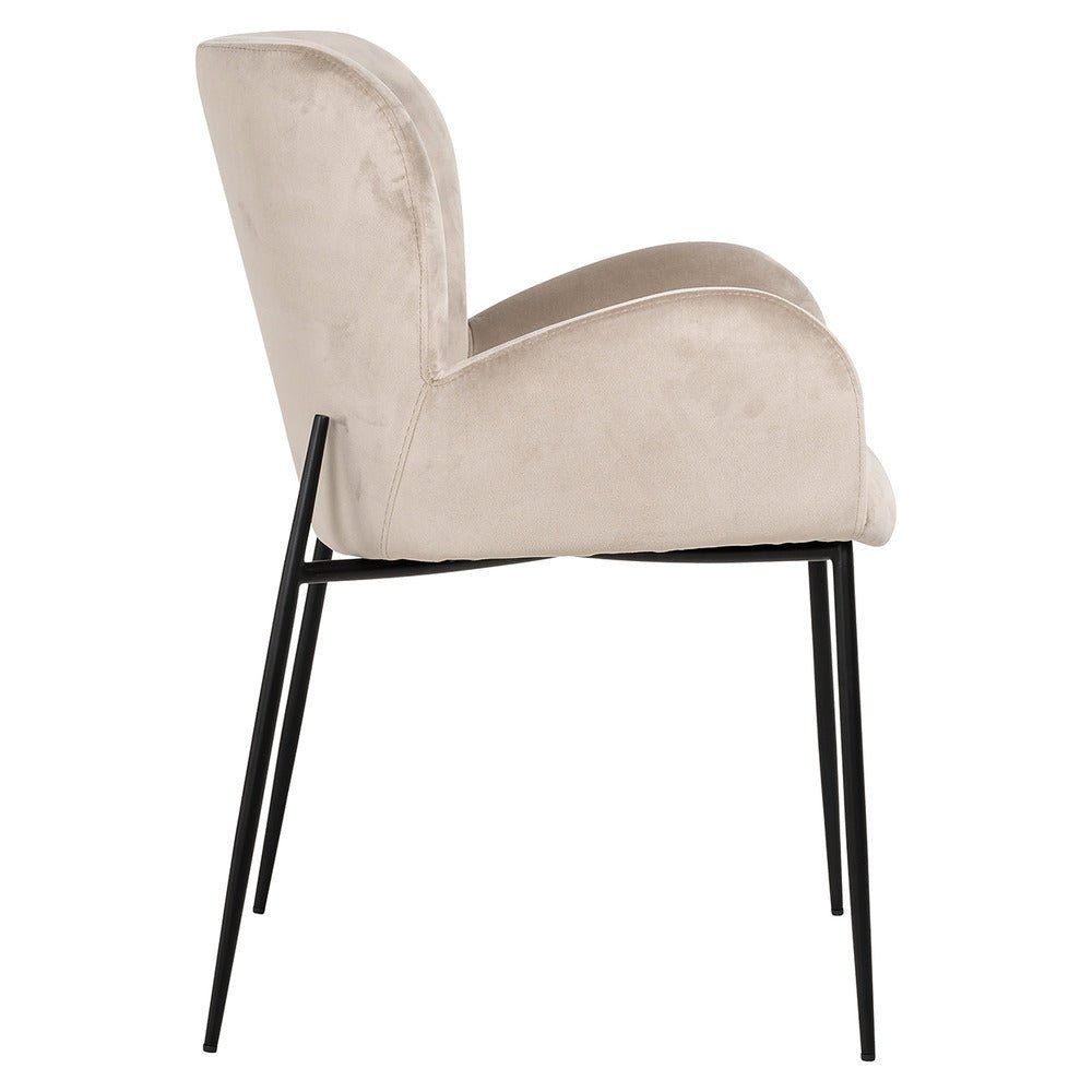 Richmond Interiors Amber Armchair in Khaki Velvet Nicholas John Interiors