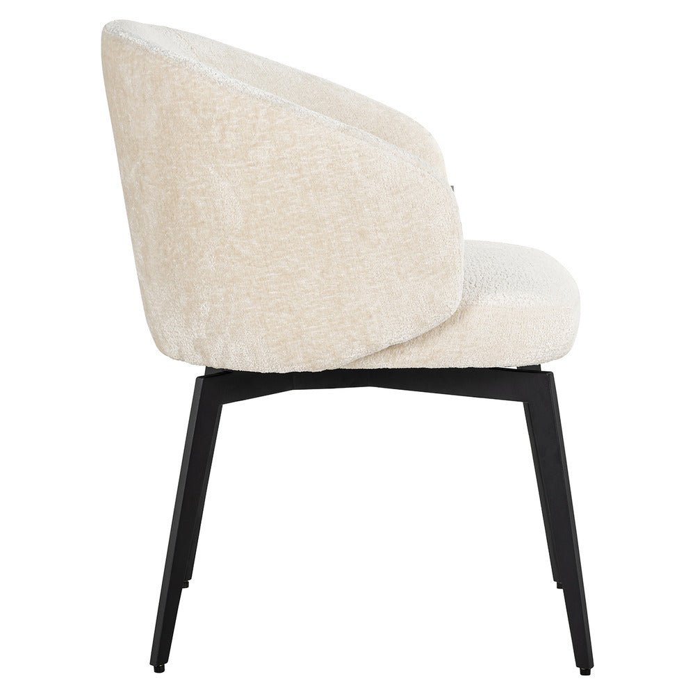 Richmond Interiors Amphara Chair in White Chenille Nicholas John Interiors