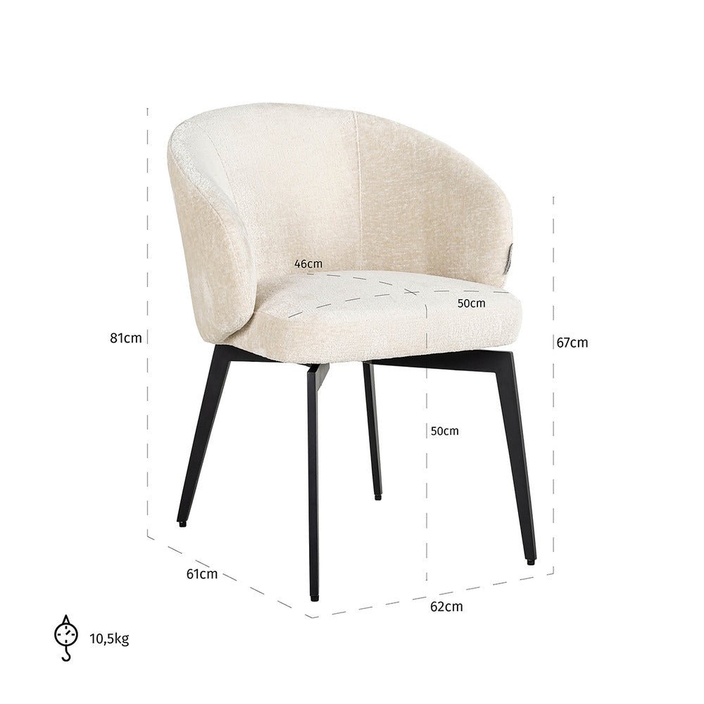 Richmond Interiors Amphara Chair in White Chenille Nicholas John Interiors