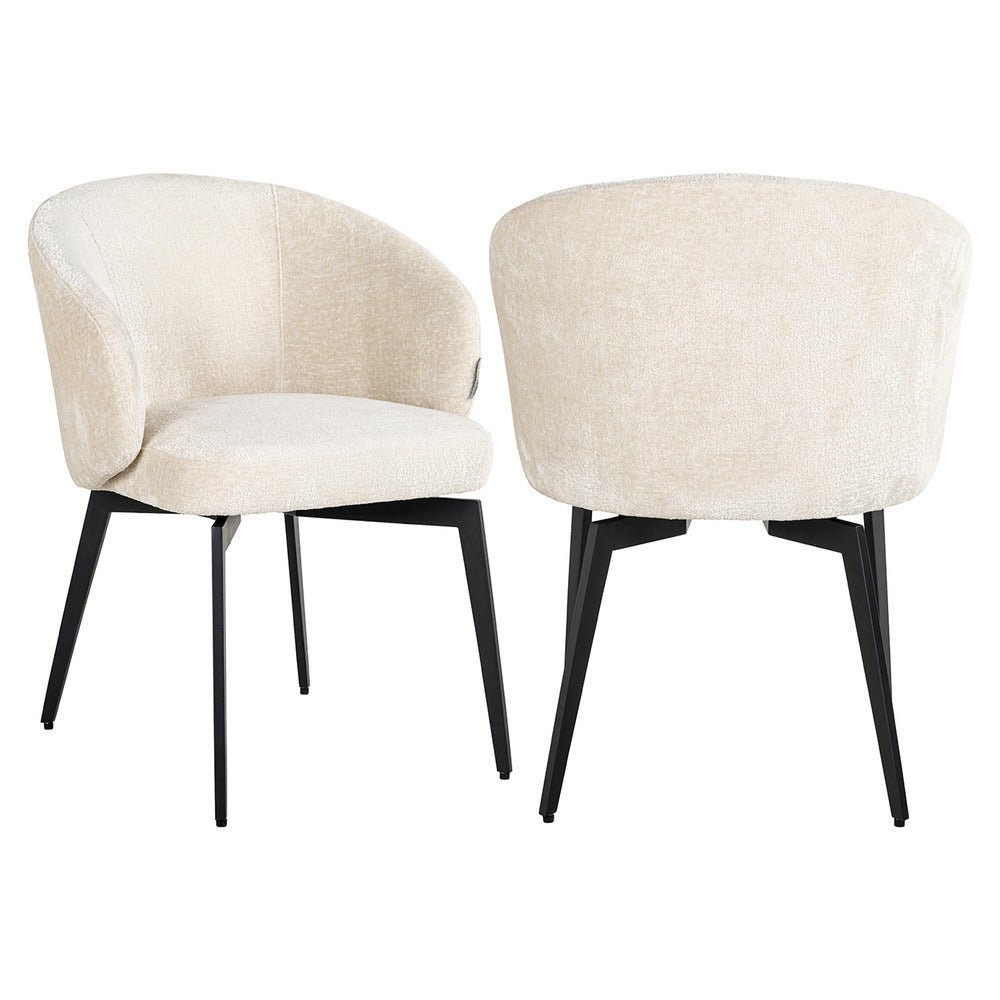 Richmond Interiors Amphara Chair in White Chenille Nicholas John Interiors