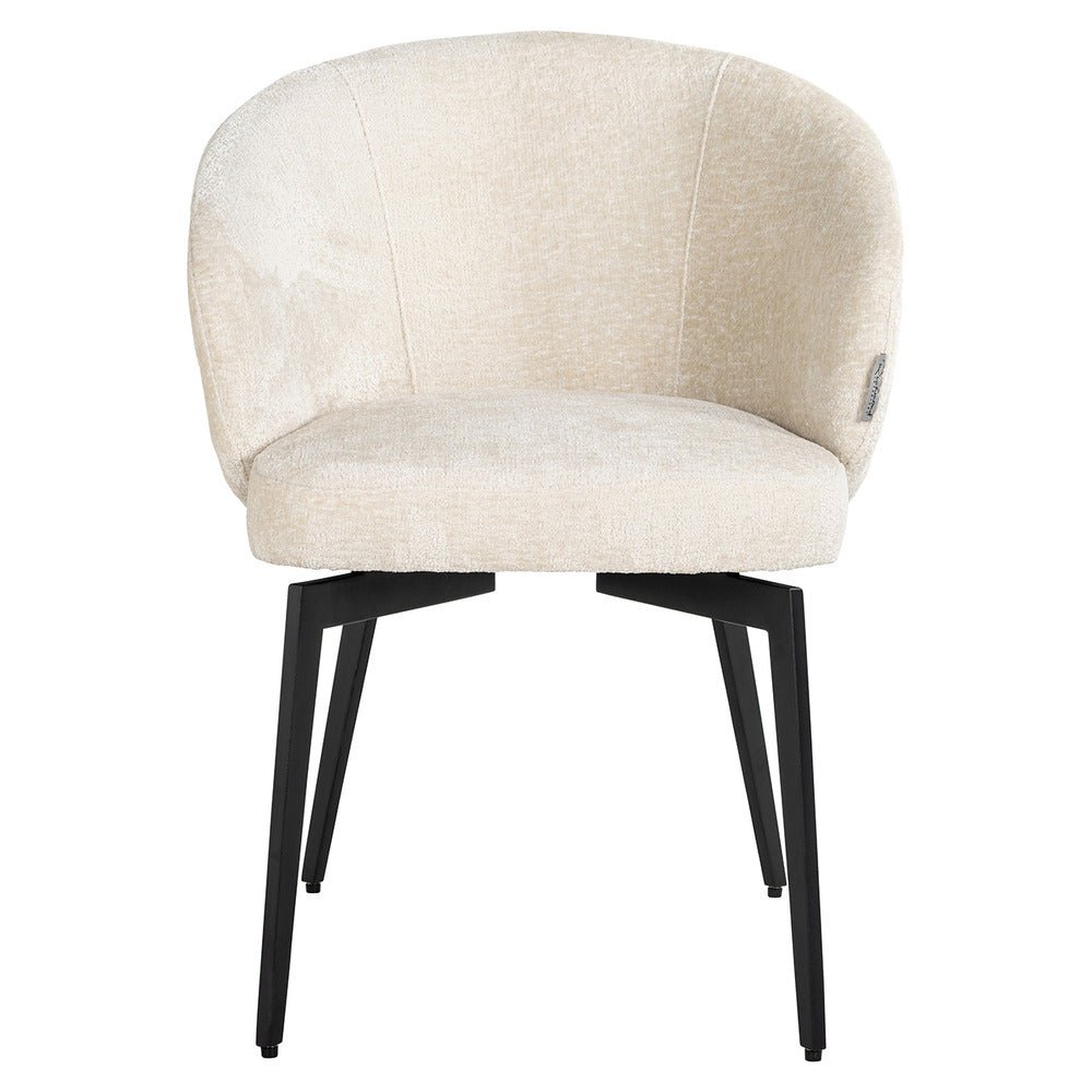 Richmond Interiors Amphara Chair in White Chenille Nicholas John Interiors