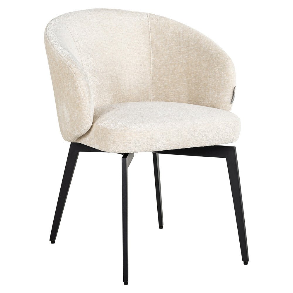 Richmond Interiors Amphara Chair in White Chenille Nicholas John Interiors