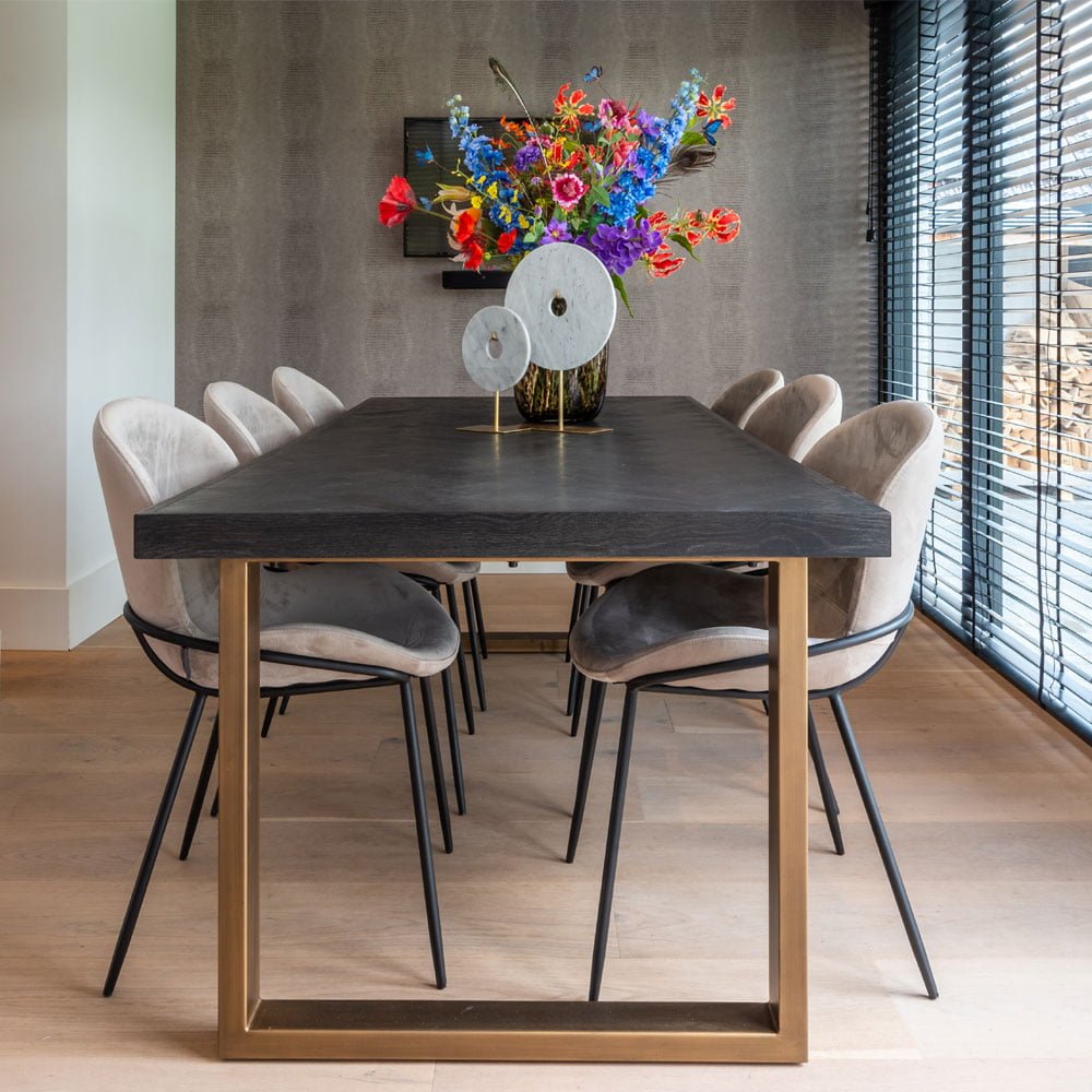 Richmond Interiors Blackbone Brass 180cm Dining Table Nicholas John Interiors