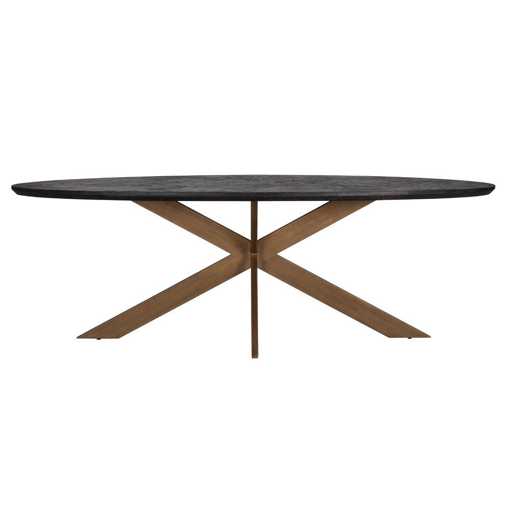 Richmond Interiors Blackbone Brass 230cm Oval Dining Table Nicholas John Interiors