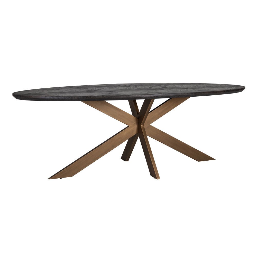 Richmond Interiors Blackbone Brass 230cm Oval Dining Table Nicholas John Interiors