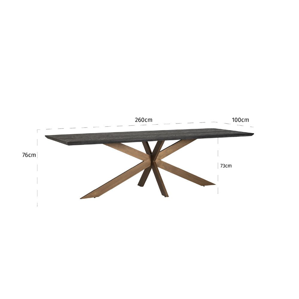 Richmond Interiors Blackbone Brass 260cm Dining Table Nicholas John Interiors