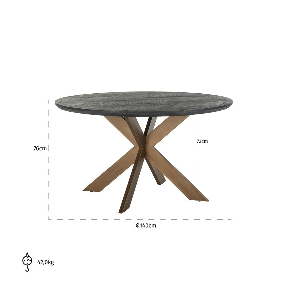 Richmond Interiors Blackbone Brass Round Dining Table Nicholas John Interiors