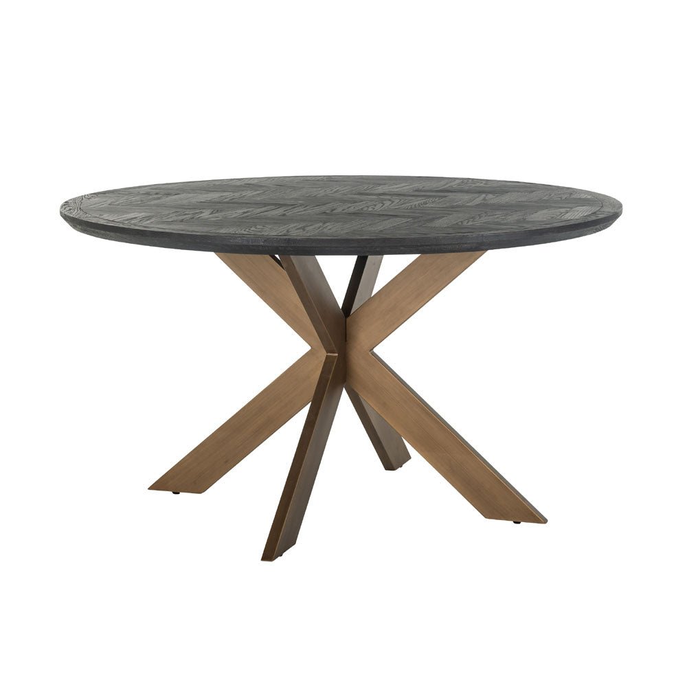 Richmond Interiors Blackbone Brass Round Dining Table Nicholas John Interiors