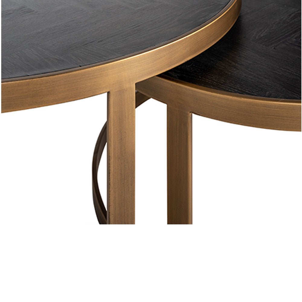 Richmond Interiors Blackbone Brass Set of 2 Coffee Tables - Nicholas John Interiors