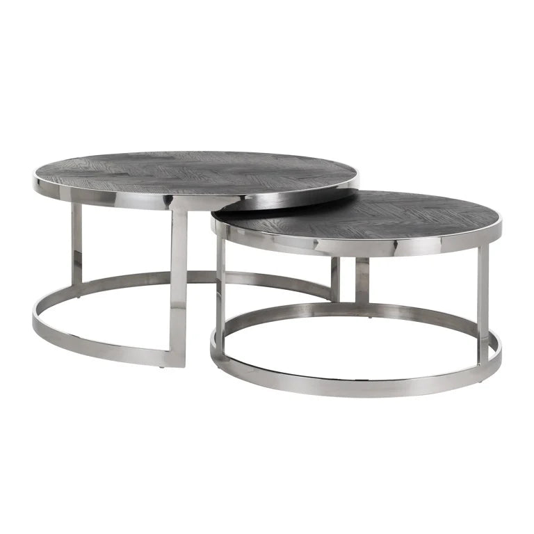 Richmond Interiors Blackbone Set of 2 Silver Coffee Table Nicholas John Interiors Richmond Interiors