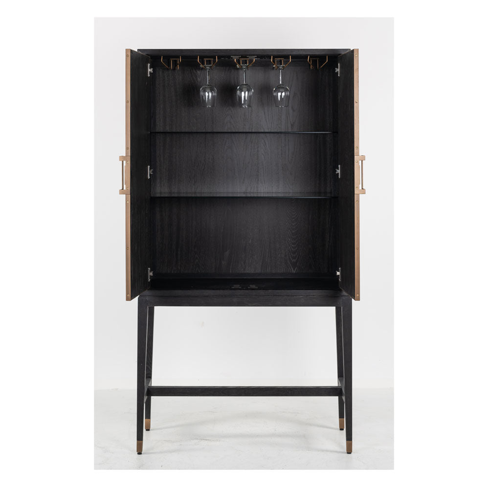 Richmond Interiors Bloomville Bar Cabinet in Gold Nicholas John Interiors