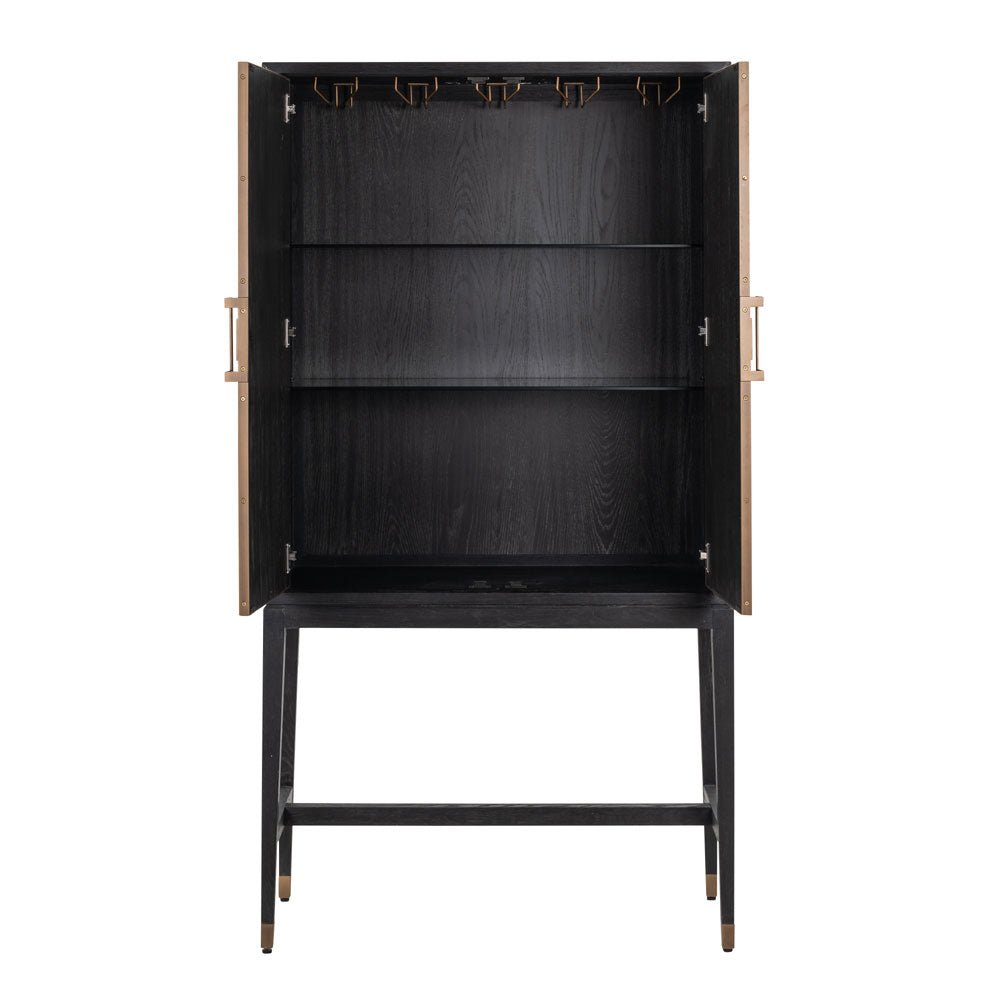 Richmond Interiors Bloomville Bar Cabinet in Gold Nicholas John Interiors Richmond Interiors