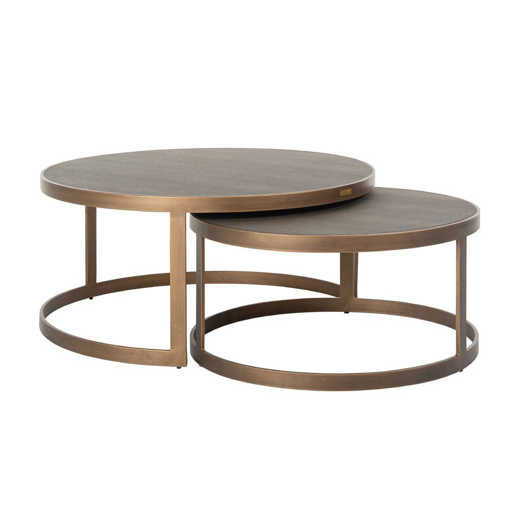 Richmond Interiors Bloomville Set of 2 Coffee Tables in Gold Nicholas John Interiors