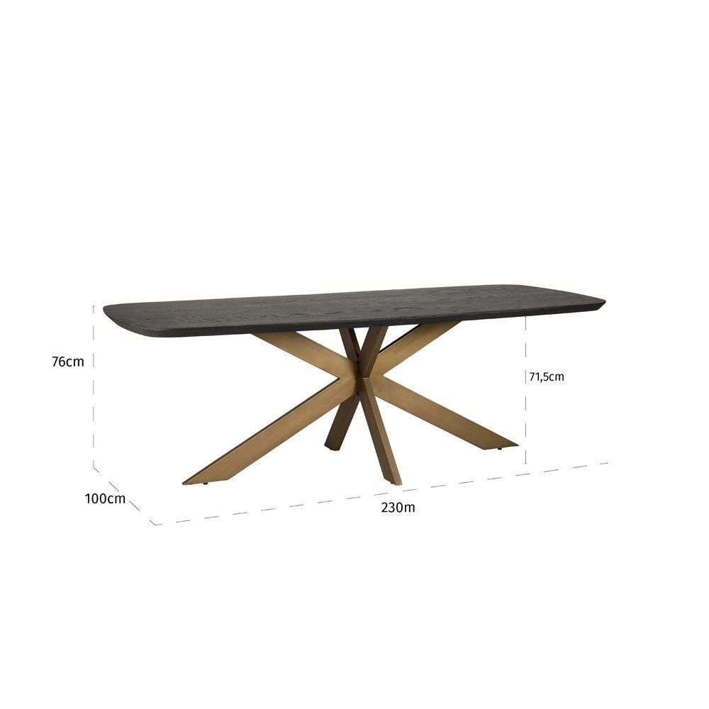 Richmond Interiors Cambon Danish Oval 230cm Dining Table in Dark Coffee Nicholas John Interiors