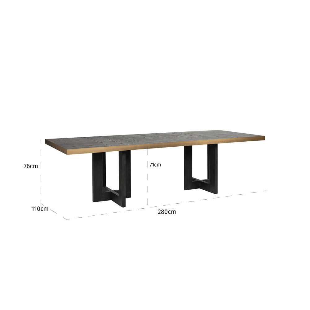 Richmond Interiors Cambon Dining Table 280cm in Dark Coffee Nicholas John Interiors