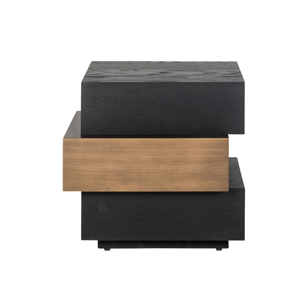 Richmond Interiors Cambon Layered Side Table in Dark Coffee Nicholas John Interiors