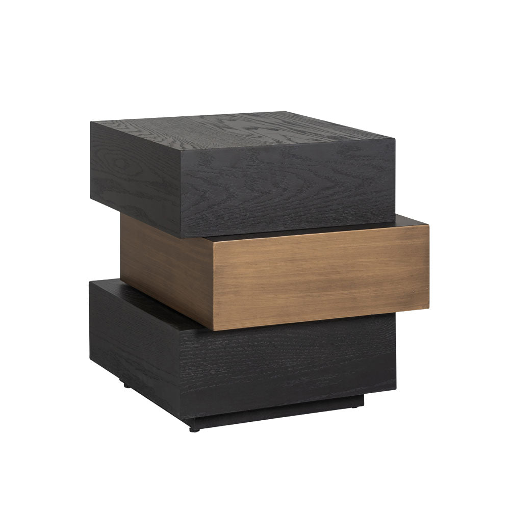 Richmond Interiors Cambon Layered Side Table in Dark Coffee Nicholas John Interiors