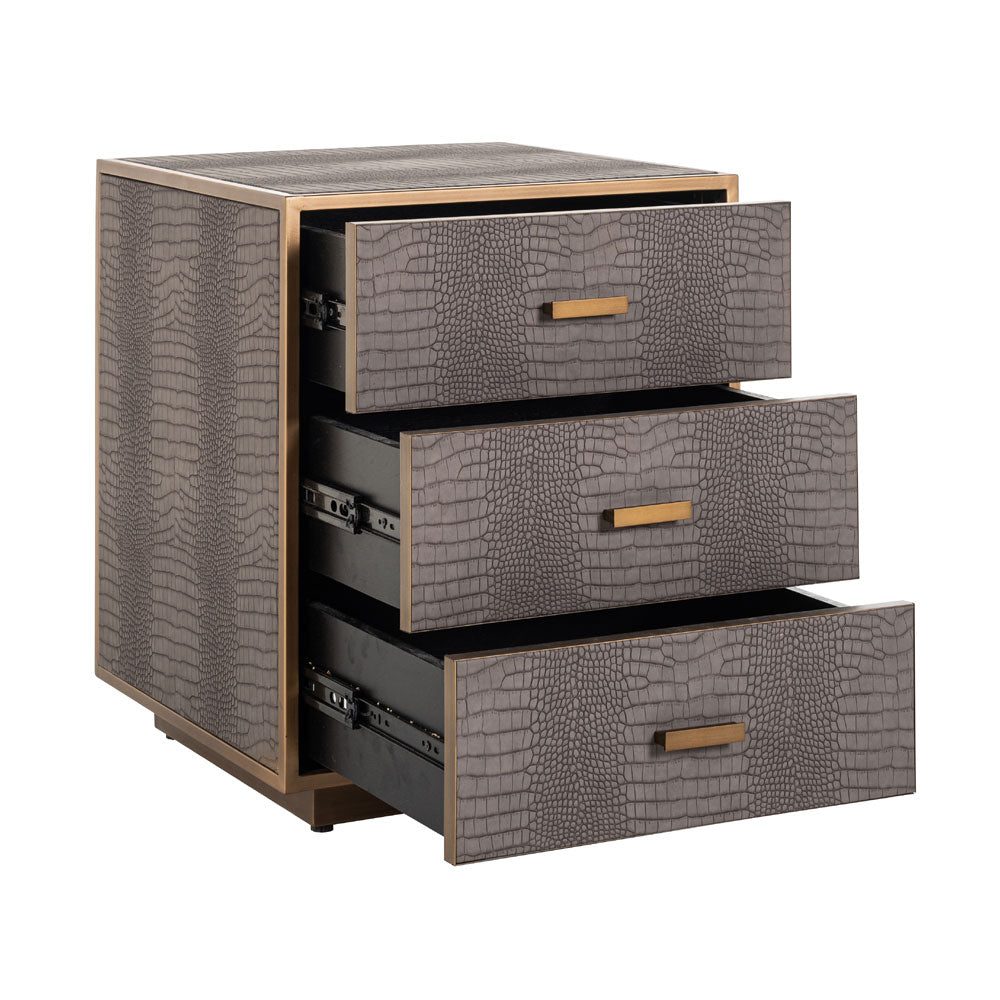 Richmond Interiors Classio Brushed Gold 3 Drawer Chest of Drawers Nicholas John Interiors