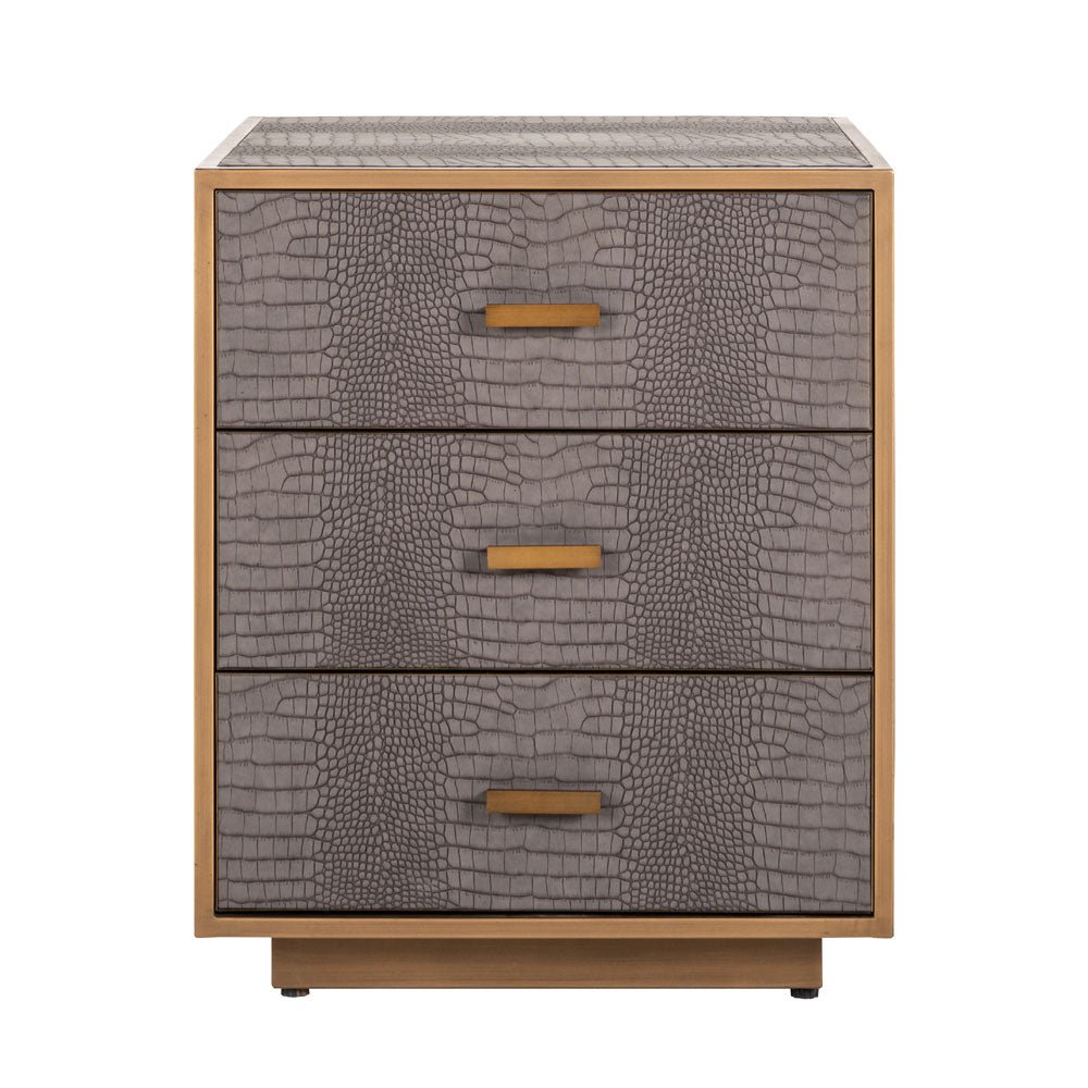 Richmond Interiors Classio Brushed Gold 3 Drawer Chest of Drawers Nicholas John Interiors