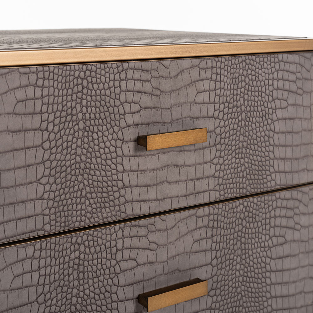 Richmond Interiors Classio Brushed Gold 3 Drawer Chest of Drawers Nicholas John Interiors