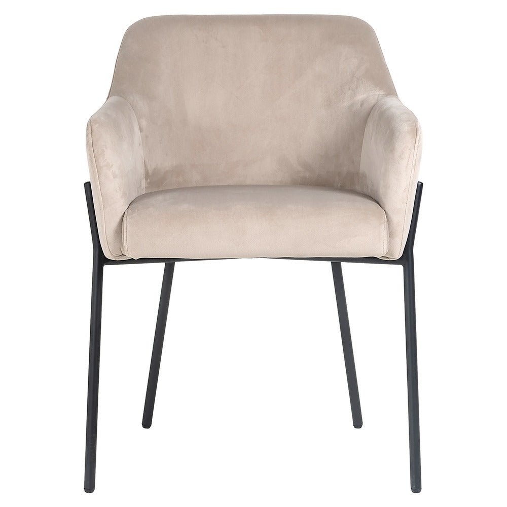 Richmond Interiors Fay Chair in Khaki Velvet Nicholas John Interiors