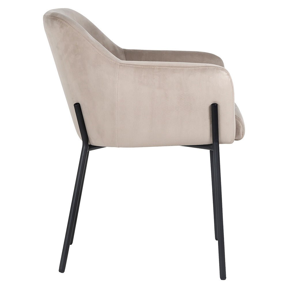 Richmond Interiors Fay Chair in Khaki Velvet Nicholas John Interiors