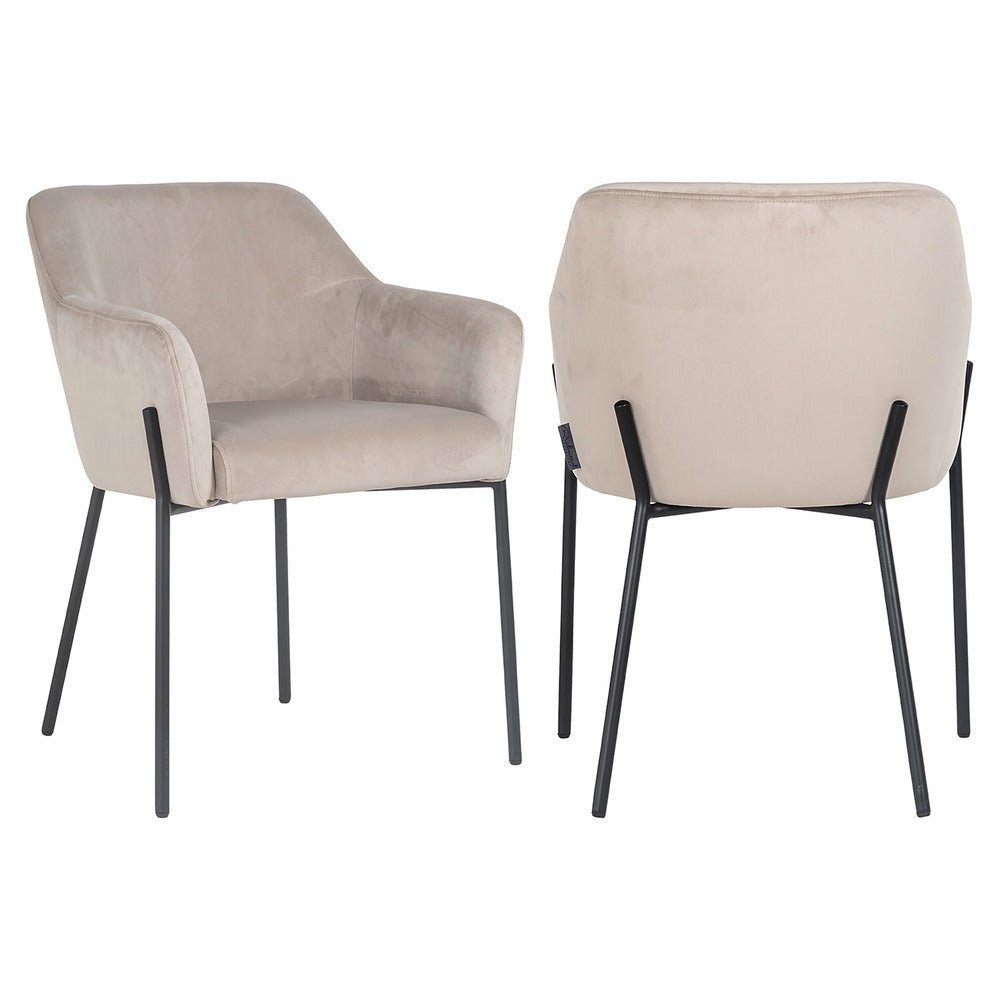 Richmond Interiors Fay Chair in Khaki Velvet Nicholas John Interiors