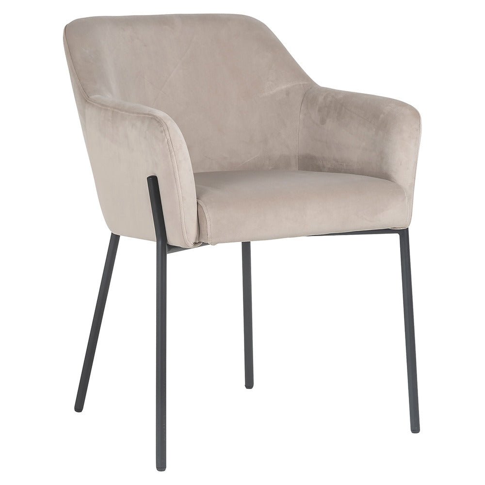 Richmond Interiors Fay Chair in Khaki Velvet Nicholas John Interiors